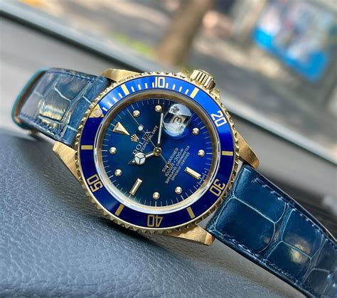 rolex submariner alligator strap.